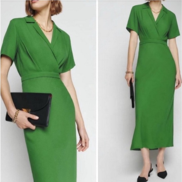 NWT Reformation Danika Dress Palm Green - Size 1x - Picture 9 of 9